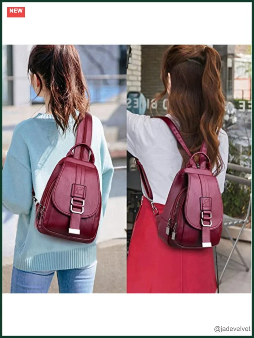 Genuine Leather Fashion Backpack for Women Large Capacity Satchel Shoulder Bags